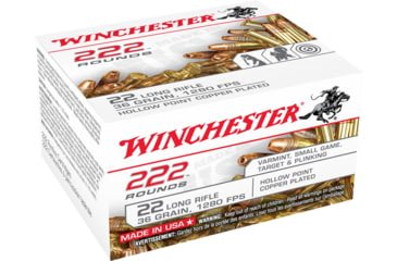 Opplanet winchester 222 22 long rifle 36 grain copper plated hollow point rimfire ammo 222 rounds 22lr222hp main.jpg