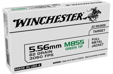 Opplanet winchester 5 56x45mm fmj 62 gr 20 rounds rifle ammo wm855k main 1.jpg