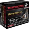 Opplanet winchester defender handgun 9mm luger 124 grain bonded jacketed hollow point brass cased centerfire pistol ammo 20 rounds s9mmpdb main.jpg