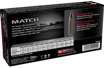 Opplanet winchester match 6 5 prc 140 grain boattail hp centerfire rifle ammo 20 round s65pm main 1.jpg