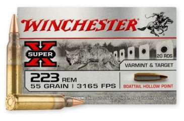 Opplanet winchester super x 223 remington 55 grain boat tail hollow point bthp brass cased centerfire rifle ammo 20 rounds w223hp55 main 1.jpg