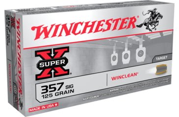 Opplanet winchester super x handgun 357 sig 125 grain winclean enclosed base brass cased centerfire pistol ammo 50 rounds wc357sig main.jpg