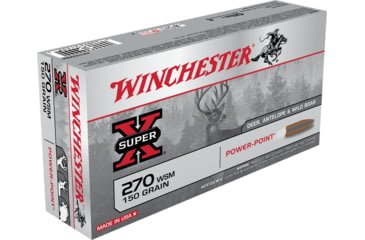 Opplanet winchester super x rifle 270 winchester short magnum 150 grain power point brass cased centerfire rifle ammo 20 rounds x270wsm main.jpg