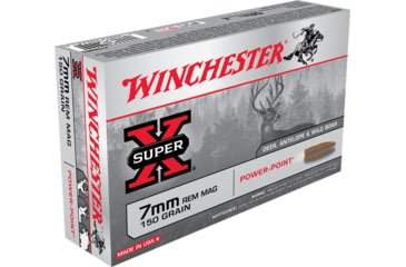 Opplanet winchester super x rifle 7mm remington magnum 150 grain power point brass cased centerfire rifle ammo 20 rounds x7mmr1 main.jpg