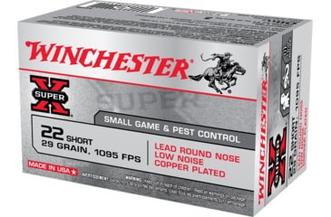 Opplanet winchester super x rimfire 22 short 29 grain copper plated lead round nose rimfire ammo 50 rounds x22s main.jpg