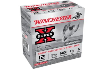 Opplanet winchester super x shotshell 12 gauge 1 1 8 oz 2 75in centerfire shotgun ammo 25 rounds wex12h6 main.jpg