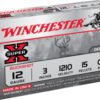 Opplanet winchester super x shotshell 12 gauge 15 pellets 3in centerfire shotgun buckshot ammo 5 rounds xb12300 main.jpg