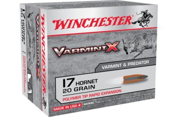 Opplanet winchester varmint x rifle 17 hornet 20 grain rapid expansion polymer tip centerfire rifle ammo 20 rounds x17p main.jpg