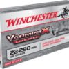 Opplanet winchester varmint x rifle lead free 22 250 remington 38 grain zink core hollow point centerfire rifle ammo 20 rounds x22250plf main.jpg
